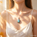 Natural Stone Water Drop Pendant – Blue Turquoise | 24×40mm