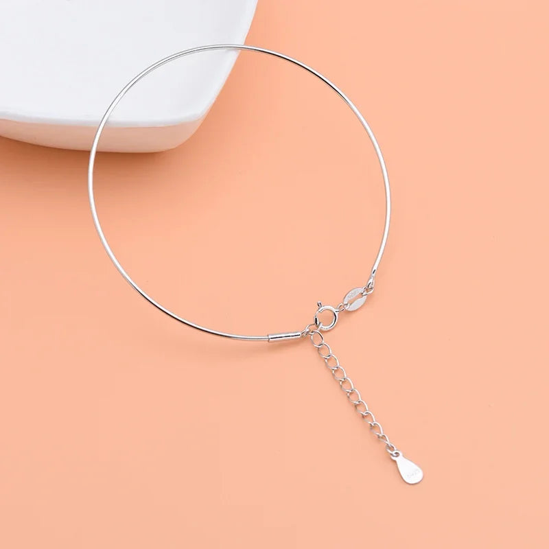 Handmade 925 Sterling Silver Spiral Beaded Bracelet, DIY Fashion Jewelry