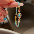 Imitation Turquoise Beaded Bracelet, Adjustable Non-Tarnish Ethnic Fashion Jewelry