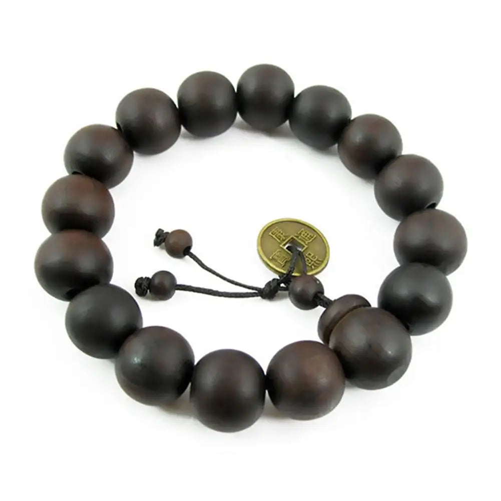 Black Obsidian Feng Shui Wealth Bracelet, Good Luck Crystal Prayer Bead Jewelry
