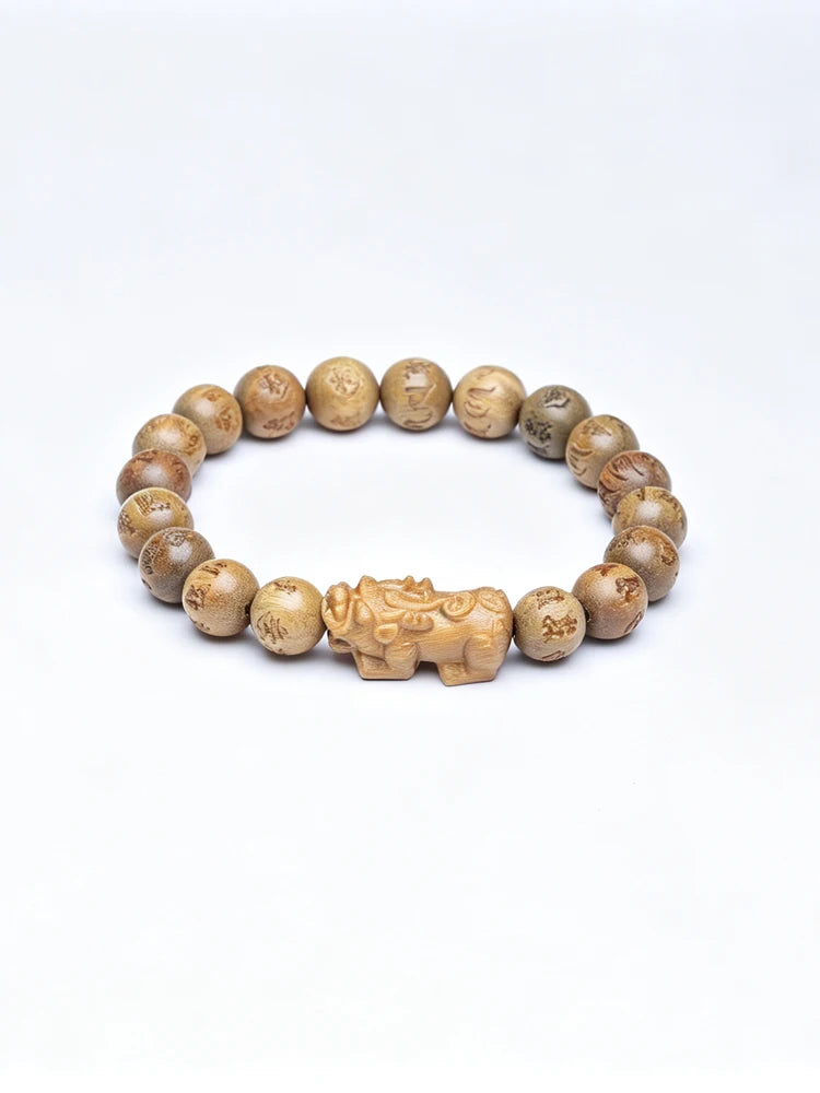Natural Sandalwood 12mm 18-Bead Tibetan Buddhist Prayer Bracelet