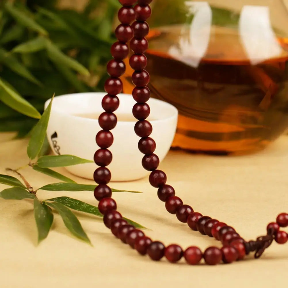 6mm Sandalwood 108 Bead Mala Bracelet, Buddhist Meditation Prayer Wrap Bangle