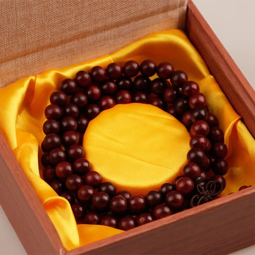 6mm Sandalwood 108 Bead Mala Bracelet, Buddhist Meditation Prayer Wrap Bangle